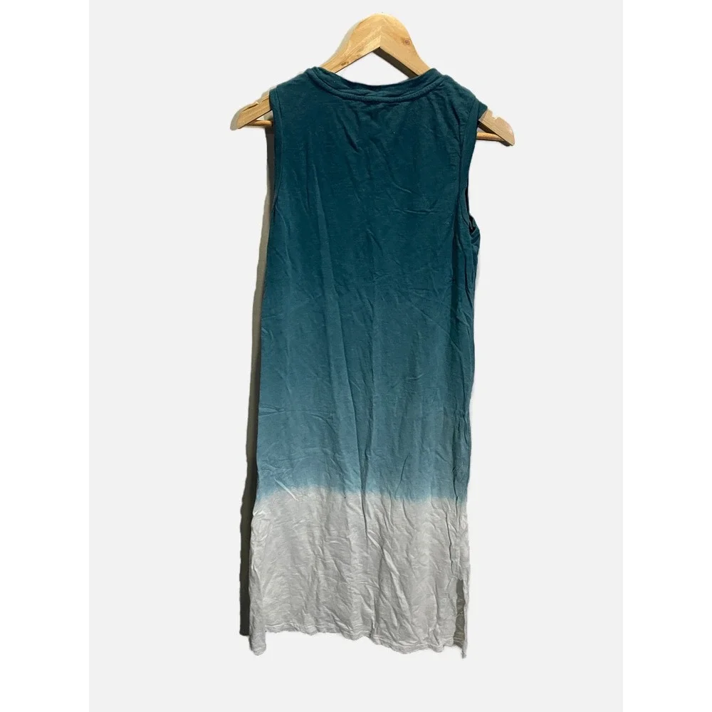 Universal Thread Midi Dress Womens Medium Teal Ombre Dip Dye Sleeveless Casual - Picture 5 of 5